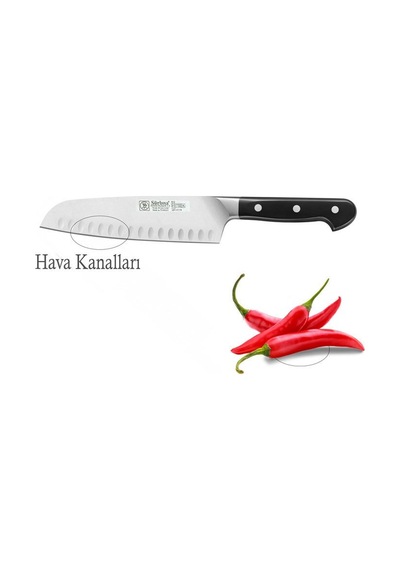 Sürbisa 61950 Santoku Bıçağı Şef Tipi Dövme Çelik Siyah
