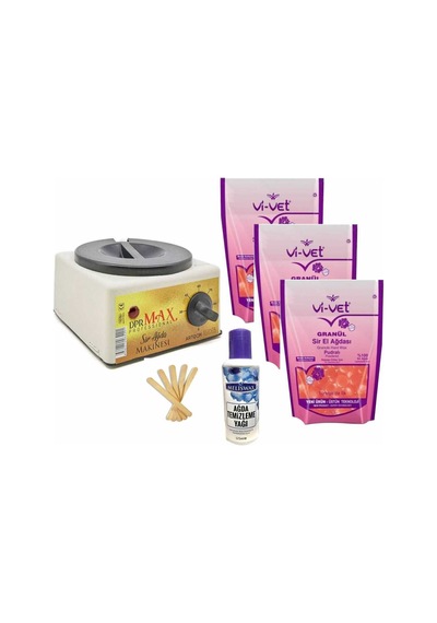 Ağda Makinesi 800ml + 3x250ml Pudralı Boncuk Ağda Seti, Kolay Ve Etkili Kullanım Sağlar