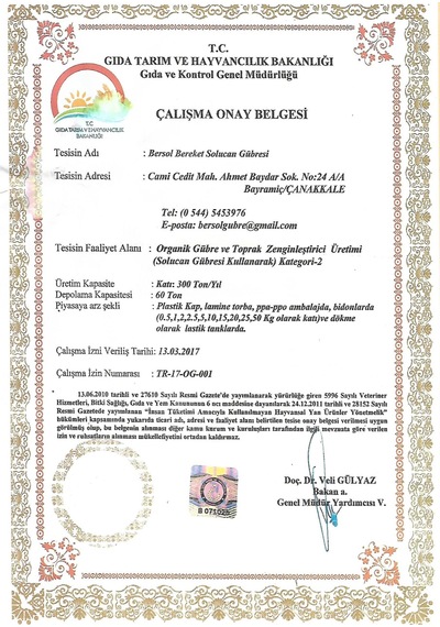 Bersol ® %100 Organik Solucan Gübresi 20 KG