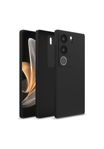 Vivo V29 Pro Uyumlu Silikon Kılıf - Kamera Korumalı Esnek Pastel Renk Kapak - Siyah