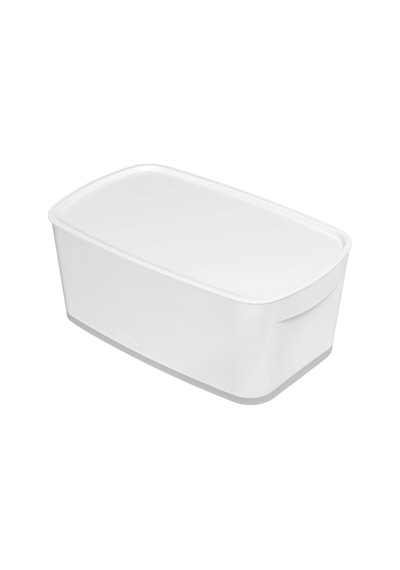 A5 Mybox Kapaklı Küçük Saklama Kutusu, 5 L, Parlak Görünüm, Plastik, Beyaz/gri, 52191001 Cok Renkli