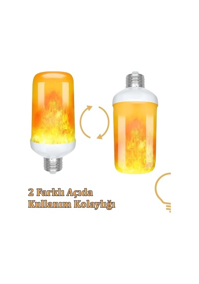 5w Alev Efektli Ampul Lamba Ateş Yanan Ampul E27 Duy Led Işık Şömine Ateş Kamp Lamba