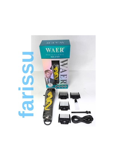 Waer Profesyonel Şarjlı Saç Sakal Tıraş Makinesi - Wa-0191 Altın Ejderha Tasarımlı