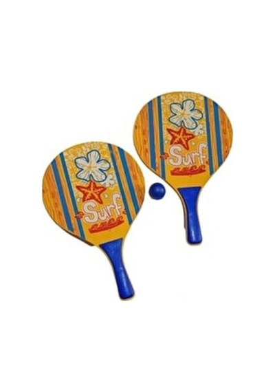Beach Ball Tahta Raket - 3394 - Sarı 1 Çift