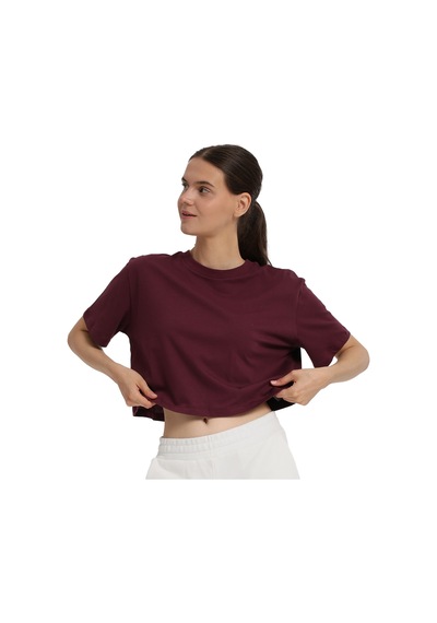 Sportive Sedona Cropped Kadın Bordo Günlük Stil T-shirt 25kk1034-brd 1776532 Bordo