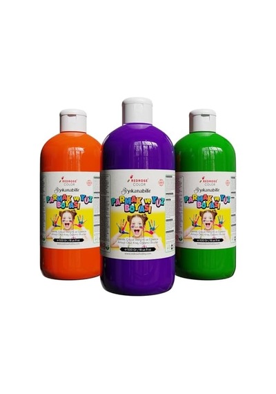 Yeşil, Mor, Turuncu Parmak Boyası 3'lü Set 3x500 Gr Diğer