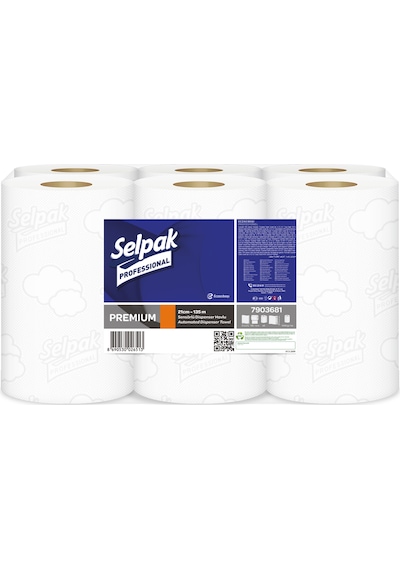 Selpak Professional Premium Sensörlü Dispenser Rulo Havlu 6'lı 21.5 CM x 135 M