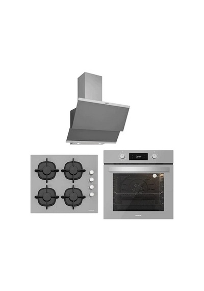 Silverline BO6502S02 - CS5343S01 - 3420 Classy 60 Gri Cam Ankastre Set