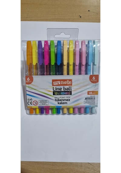 Mynote My Note Line Ball 12'li Tükenmez Kalem Çok Renkli