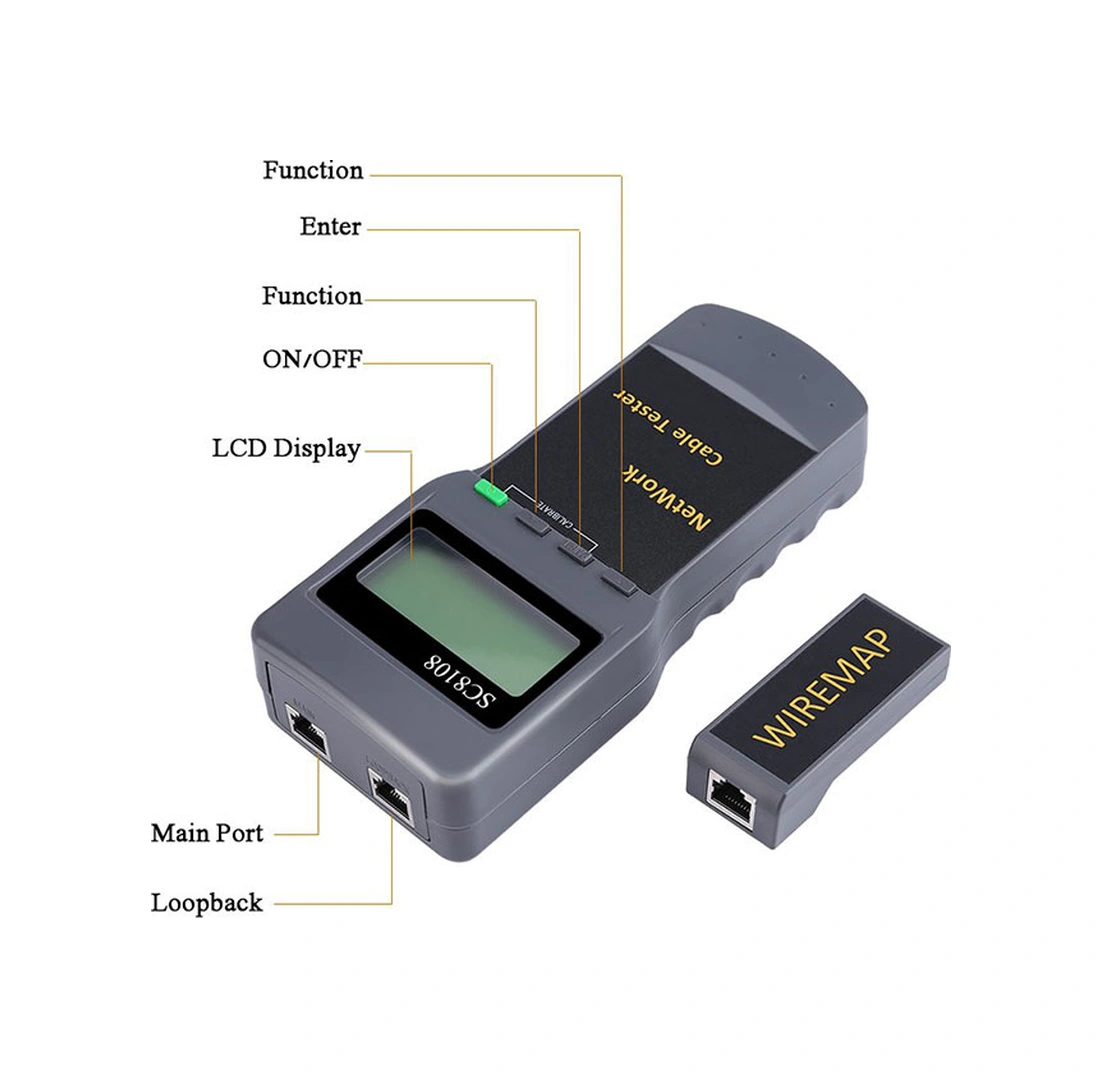 Dijital Kablo Tester Sc8108 Dijital Rj45 Network Kablo Test Cihazı