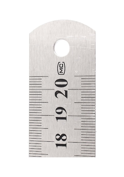 Çift Taraflı Paslanmaz Çelik Cetvel 20 CM Metal