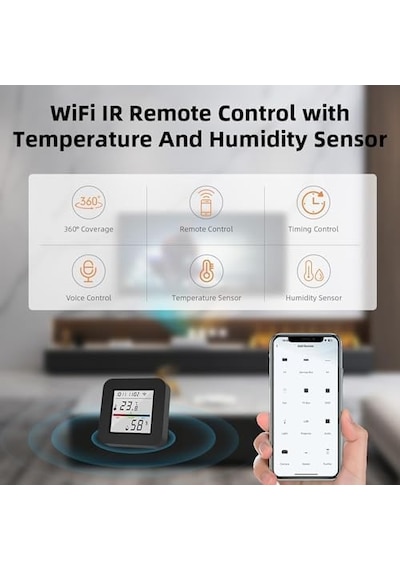 Smart Wifi Infrared Sıcaklık Ve Nem Kontrol Sensörü Amazon Alexa Uyumlu