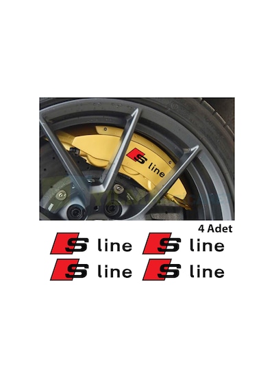 Audi S Line Logo Jant Kaliper Oto Sticker Yapıştırma Etiket 4 Ad