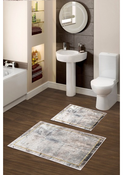 Alanur Trend Kaymaz Taban Dijital Banyo Takımı Kt479 gri