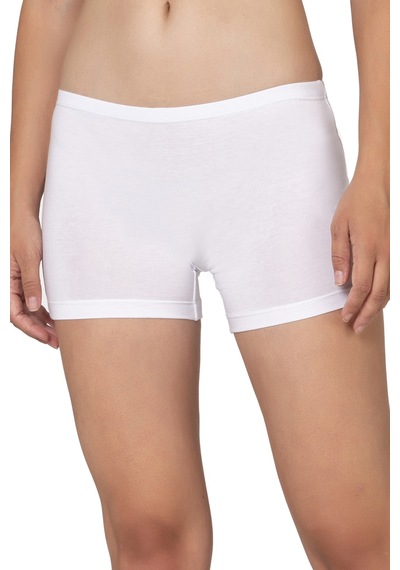 Özkan Underwear Özkan 27782 Kadın Premium Kumaş Modal Pamuklu Esnek Rahat Mini Boxer Şort Tayt Beyaz