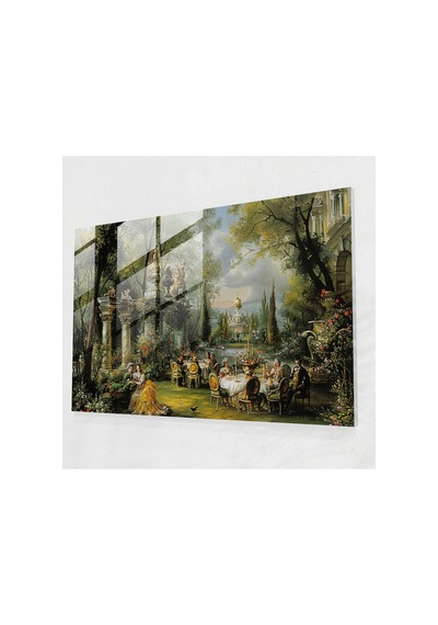 Rokoko Tarzı Boyamalı Cam Duvar Tablosu - Modern Sanat İle Dekoratif Duvar Süslemesi Ro5169955