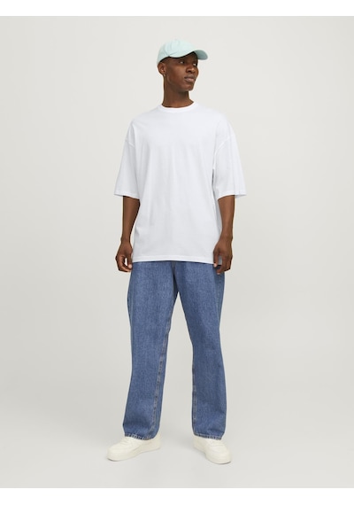 Jack & Jones Erkek Bisiklet Yaka Düz Renk Tişört - Charge WHITE