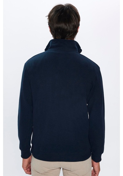 Tudors Erkek Relax Fit Rahat Kesim Pamuklu Lacivert Dik Yaka Sweatshirt -31975-lacivert Lacivert