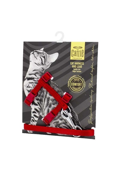 Doggie Kedi Göğüs & Gezdirme Takımı Kırmızı 1 x 25 - 40 Cm