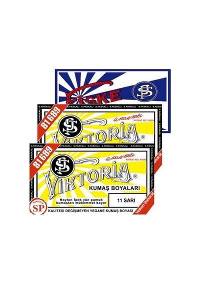 Viktoria Kumaş Boyası Sarı 2Pk+Fiske Sabitleme 1Pk
