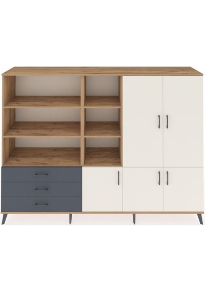 Hyperion Dolap 11 Raflı 3 Çekmeceli 5 Kapaklı 220x44x163 Çam-ayta Çam-aytaşı/antrasit Hyperion Dolap 11 Raflı 3 Çekmeceli 5 Kapaklı 220x44x163 Çam-ayta Çam-aytaşı/antrasit