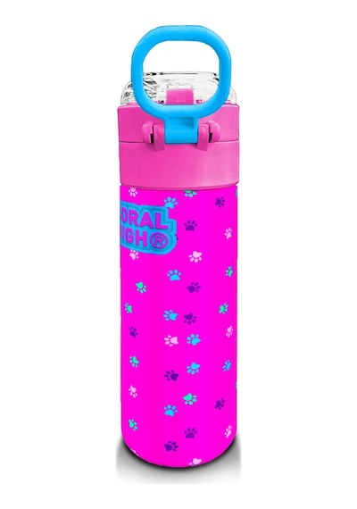 Coral High Kids Mor Pembe Kedi Desenli Pipetli Ve Direkt İçim Çelik Termos 500 Ml 31800 Pembe