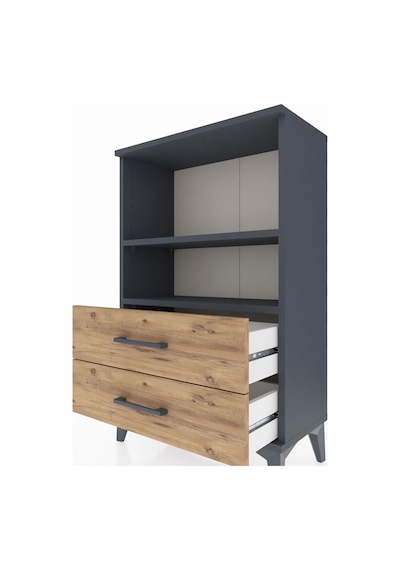 Arges Komodin 2 Raflı 2 Çekmeceli 60x30x96 Antrasit-çam Antrasit