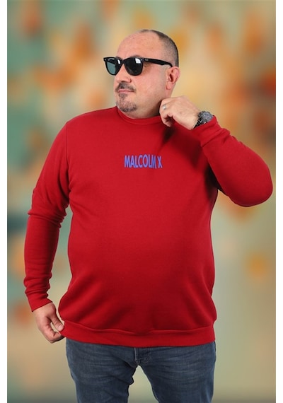 Starbattal Büyük Beden Erkek Sweat Malcolmx 22735 Bordo