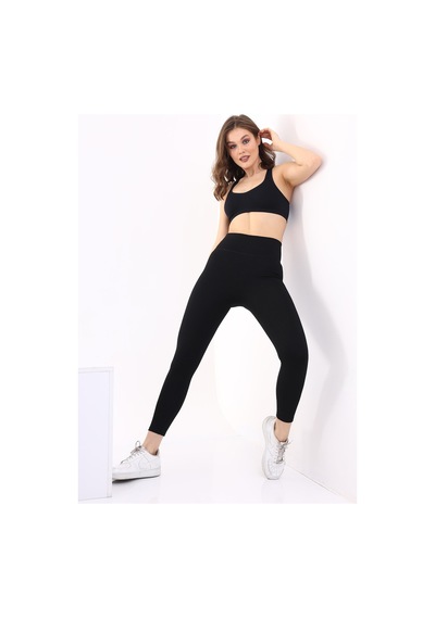 Winmoda34 Kadın Yüksek Bel Push-up Tayt Siyah