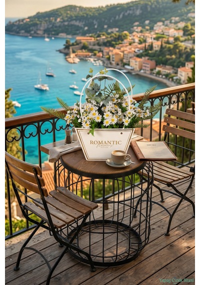 Yapay Çiçek Sitesi Yapay Çiçekli Romantic Çantalı Aranjman Model 6 Beyaz