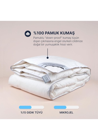 Eko 15 Downmix Yorgan %15 Kaz Tüyü & Elyaf Karışımı, 155x215 Cm Tek Kişilik - Ekonomik Ve Konforlu Seçenek Diğer