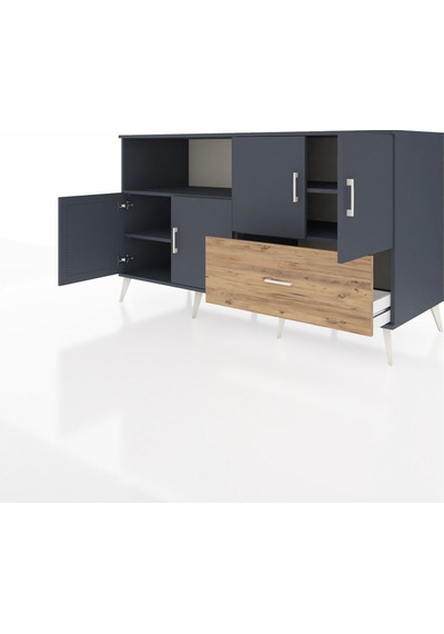 Kronos Konsol 4 Raflı Tek Çekmeceli 4 Kapaklı 176x59x99 Antrasit- Antrasit-antrasit/çam Kronos Konsol 4 Raflı Tek Çekmeceli 4 Kapaklı 176x59x99 Antrasit- Antrasit-antrasit/çam
