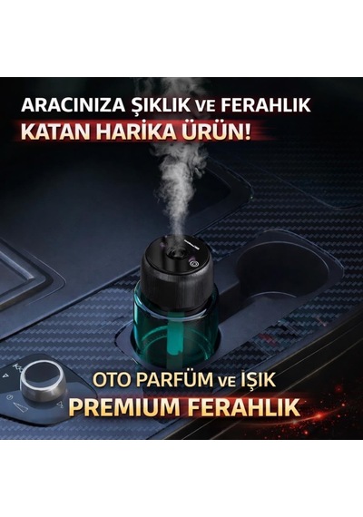 Coofbe Otomatik 160ml Şarjlı Araç Aroma Difüzör Oto Kokusu Işıklı Ev Oda Araba Koku Makinası Aromaterapi