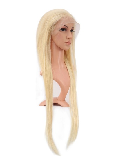 Gerçek Front Lace Düz Platin Tül Peruk / 80/85cm Renkli