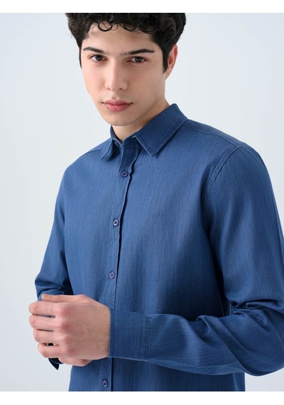 Loft Regular Fit İndigo Erkek Gömlek Lf2038615 İndigo