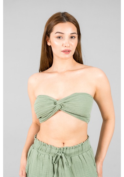 Asc Sun Kadın Müslin Crop Top Mint