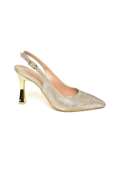 Fox Shoes U676289214 Altın Sim Kalın Topuklu Kadın Ayakkabı Altın