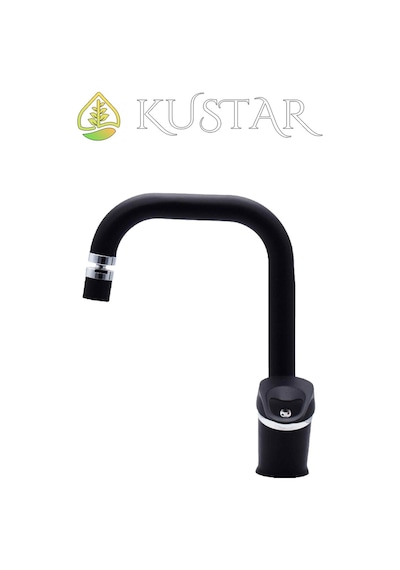 Kustar Lexus Siyah Mix Kuğu Aç Kapa Oynar Başlık 360 Ayarlanabilir Banyo Lavabo Bataryası