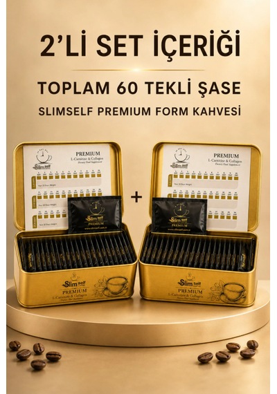 Slimself Kore Premium Form Kahvesi 2 Li Avantajlı Paket Toplam 60 Tekli Şase