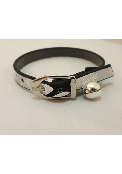 Gri Renkli Burberry Desen Derili Metal Tokali Kedi Tasması