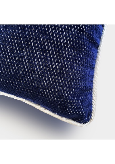 "navy Zebra" Desenli Kırlent Kılıfı - 30x50 - Gümüş Lacivert - Gümüş