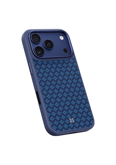 Apple Uyumlu iPhone 17 Pro  Kılıf M-safe Şarj Özellikli Benks Armorpro Armorgrid Serisi Kevlar Kapak Mavi Mavi