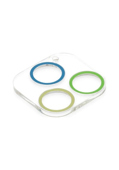 İphone 12 Pro Max Renkli Kamera Lens Koruma Cam - Yeşil-sarı