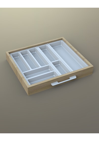 Mutfak Çekmece Içi Kaşıklık 54cm X 48cm Yanlar Ve Boydan 4cm Kesilebilir, Beyaz Beyaz