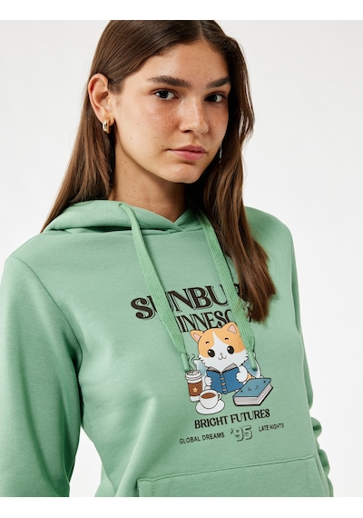 Koton Kanguru Cep Detaylı Şardonlu Kedi Baskılı Kapüşonlu Sweatshirt Mınt 6wal10128ık Mint Koton Kanguru Cep Detaylı Şardonlu Kedi Baskılı Kapüşonlu Sweatshirt Mınt 6wal10128ık Mint
