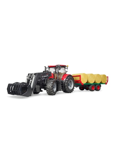Case Ih Optum 300 Cvx Kepçeli Traktör Ve Balya Taşıma Römorku 1:16 Model