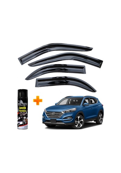 Hyundai Tucson Mügen Cam Rüzgarlığı 2015-2020 Arası 4 Lü Takım +500ml Lastik Parlatıcı