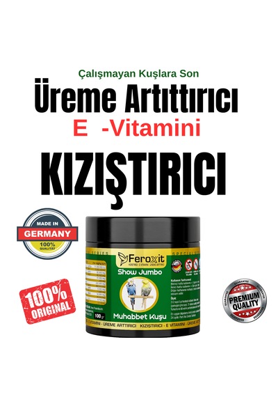 Feroxit Muhabbet Kuşu Sultan Kuşu Papağanlar İçin Premium Üreme Destek & Kızıştırıcı E Vitaminli Karışım 100 G 100 G