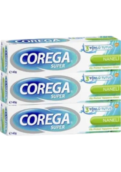 Corega Super Naneli Diş Protezi Yapıştırıcı Krem 3 x 40 G