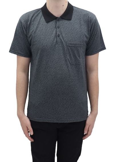 Santa Dmctekstil Erkek Jakarlı Desenli Klasik Kesim Rahat Kalıp Tek Cepli Polo Yaka T-shirt Siyah Santa Dmctekstil Erkek Jakarlı Desenli Klasik Kesim Rahat Kalıp Tek Cepli Polo Yaka T-shirt Siyah